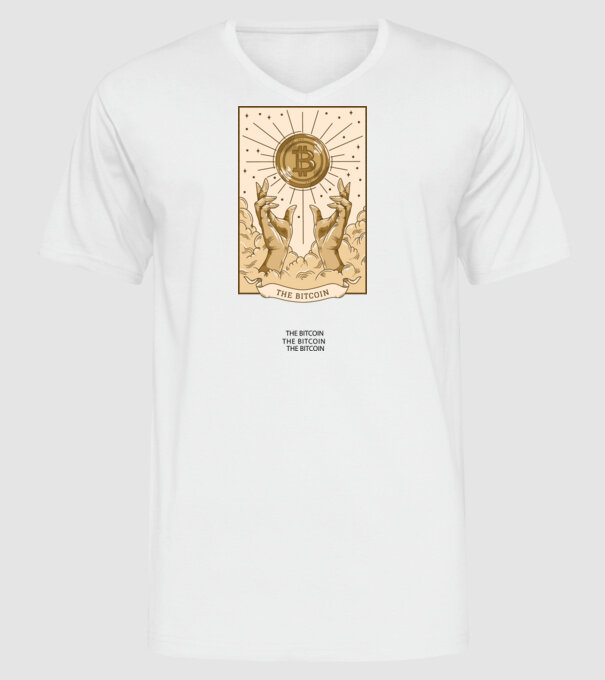 Religie Bitcoin model alb pe tricou