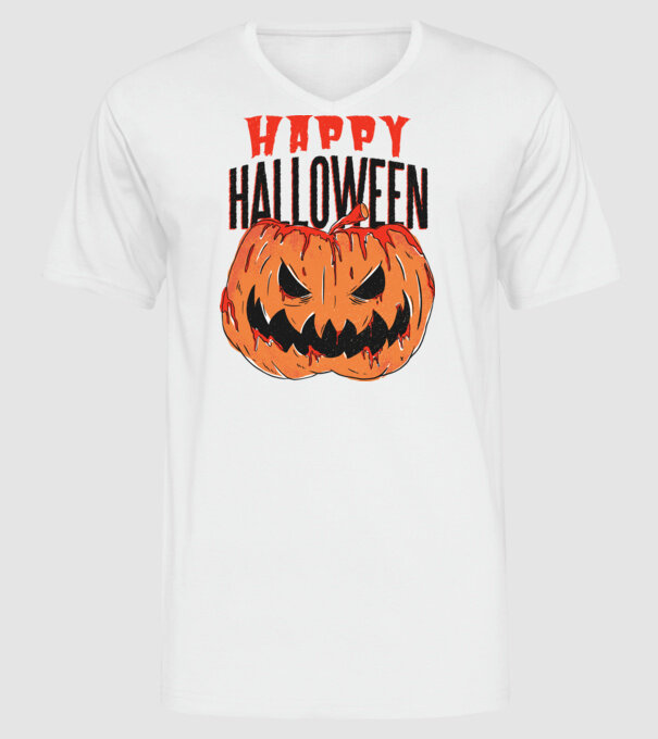 Happy Halloween Pumpkin model alb pe tricou