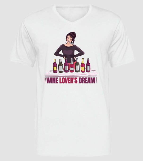 Degustare de vinuri model alb pe tricou