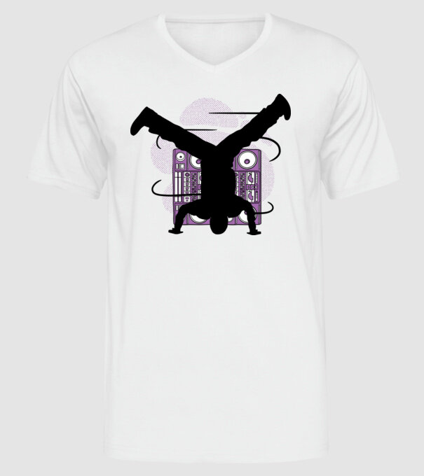 Dansator Break model alb pe tricou