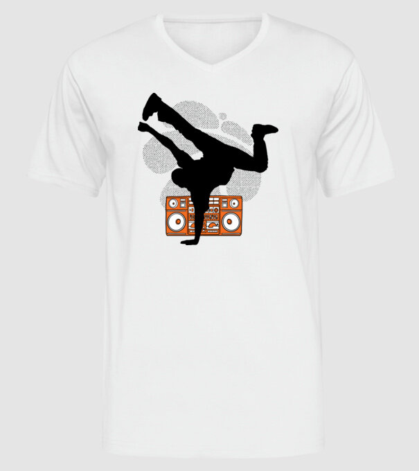 Dansator Break model alb pe tricou