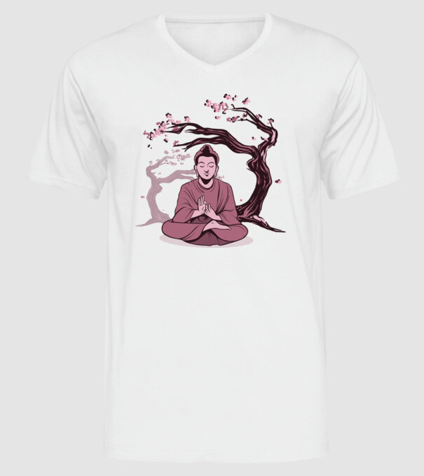 Buddha Meditație model alb pe tricou