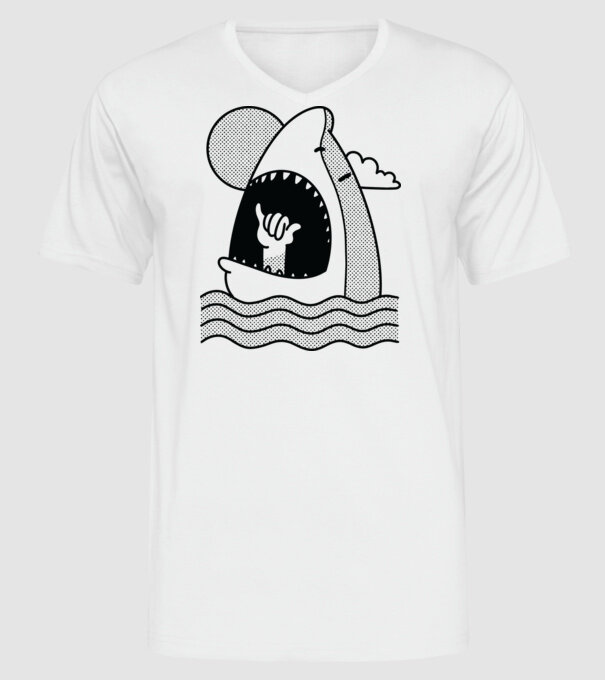 Rechin Aloha model alb pe tricou