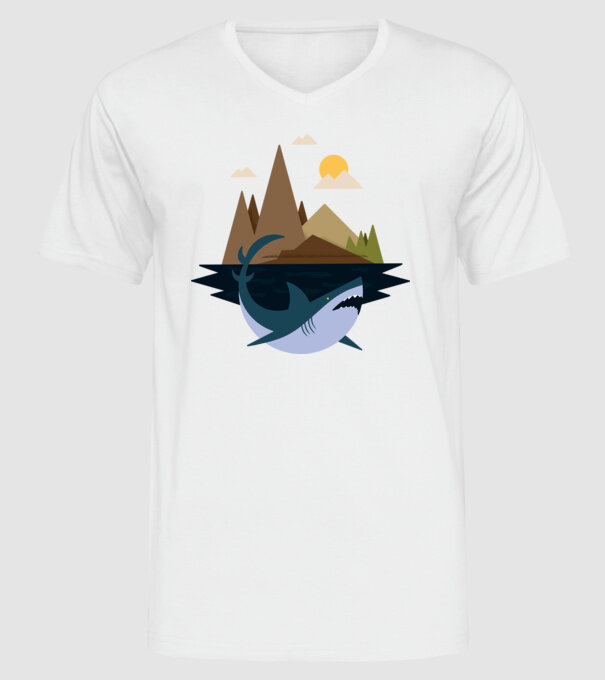 Rechin Natură model alb pe tricou