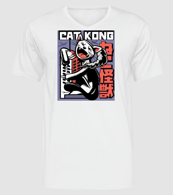 Cat Kong model alb pe tricou