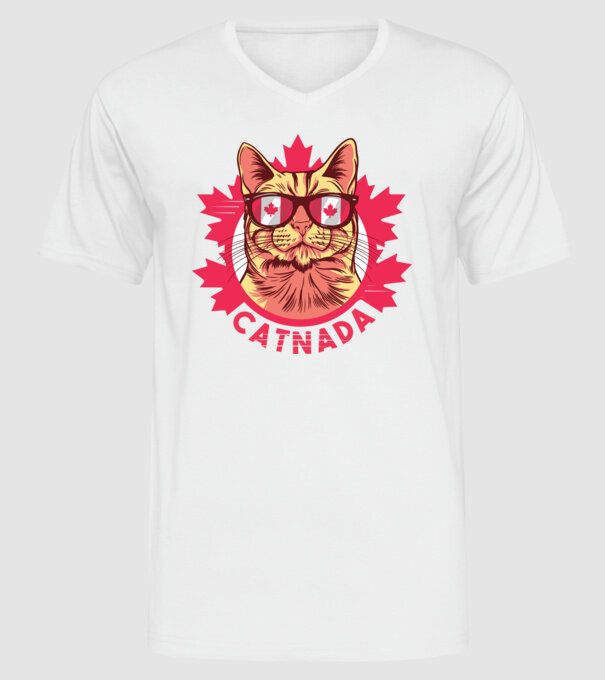 Catnada model alb pe tricou