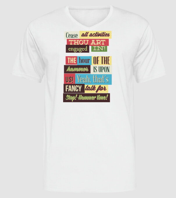 Cease all activities thou art engaged in model alb pe tricou