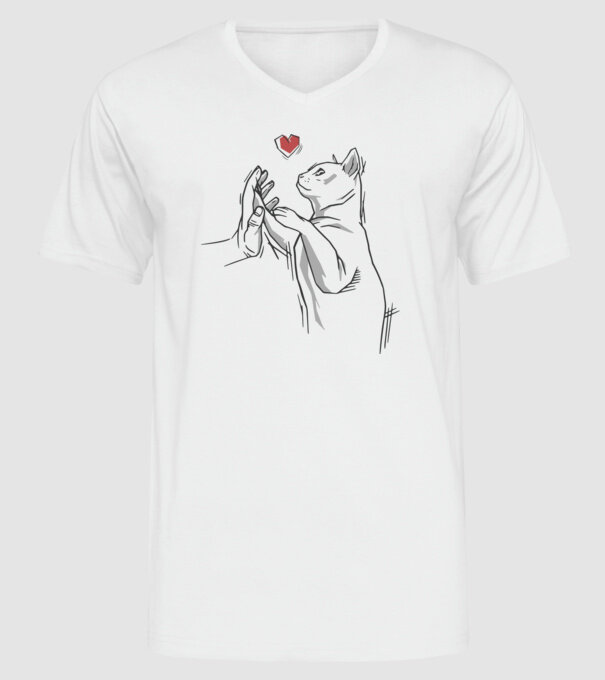 Prietenie Pisică Cal model alb pe tricou