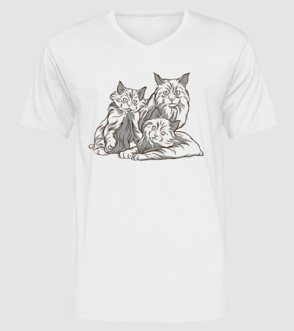 Pisicuțe model alb pe tricou