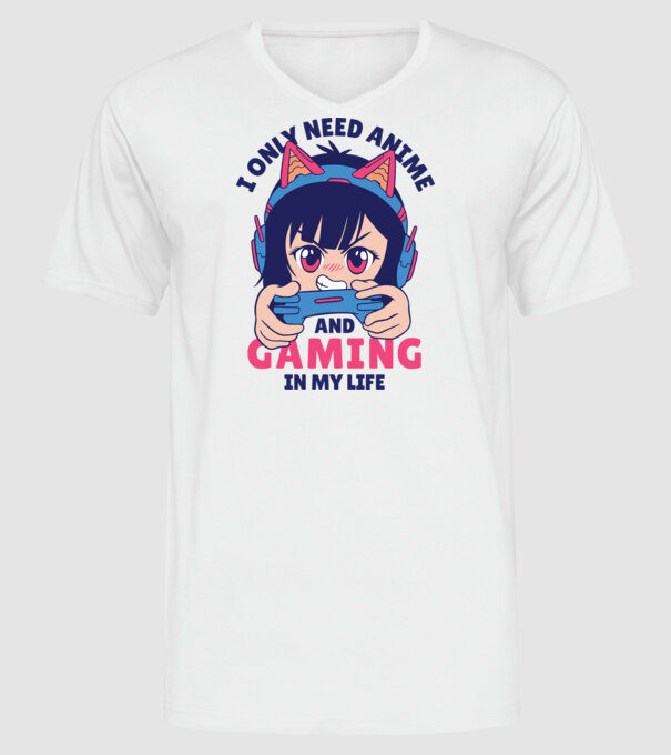 Am nevoie doar de Anime și Jocuri model alb pe tricou