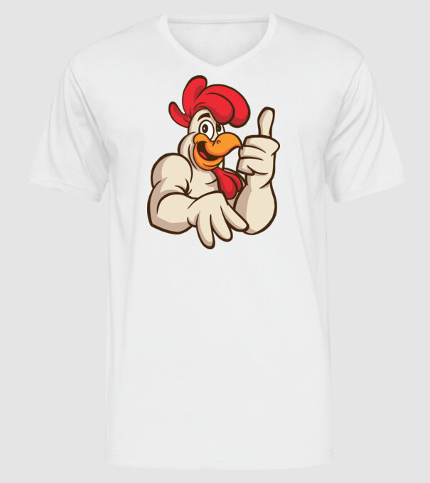 Pui model alb pe tricou