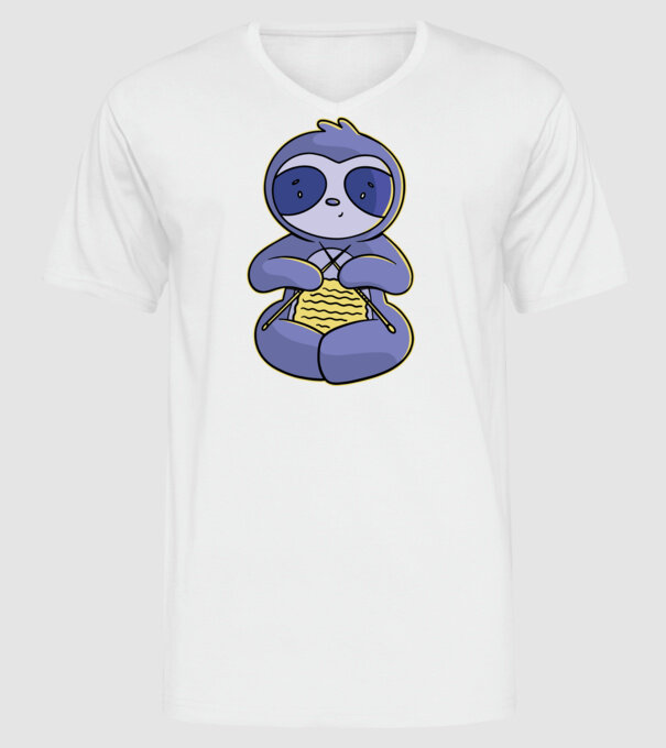 Leneș drăguț tricotând model alb pe tricou