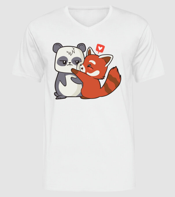 Panda drăguț Dragoste model alb pe tricou