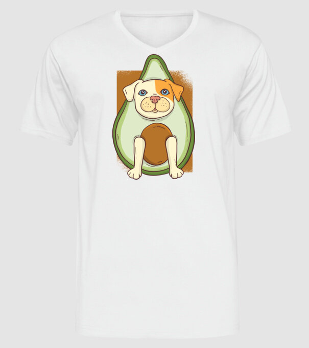 Pitbull Drăguț Avocado model alb pe tricou