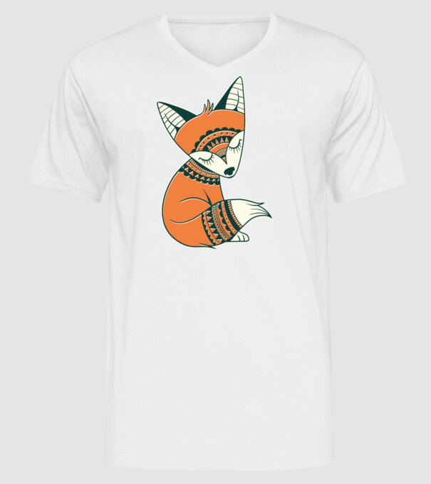 Vulpe drăguță model alb pe tricou