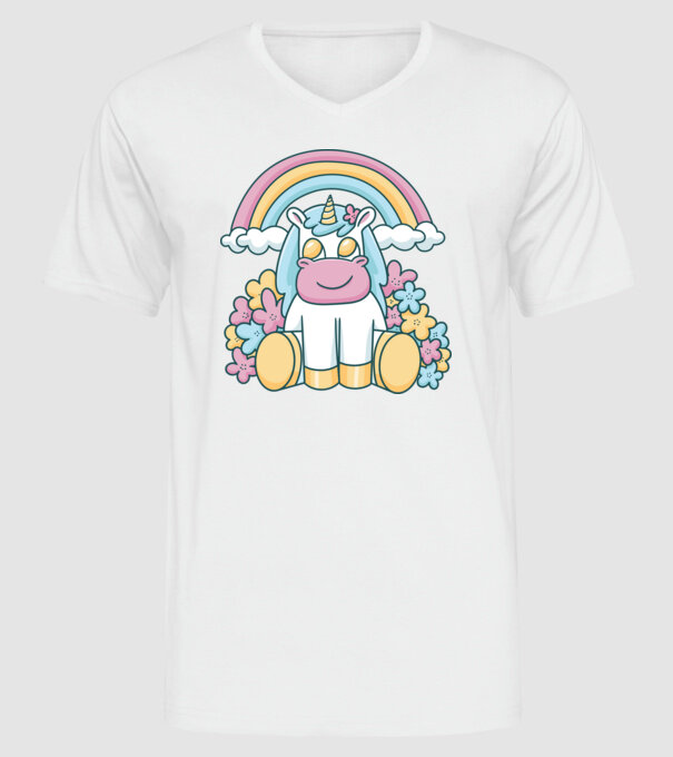 Unicorn drăguț model alb pe tricou