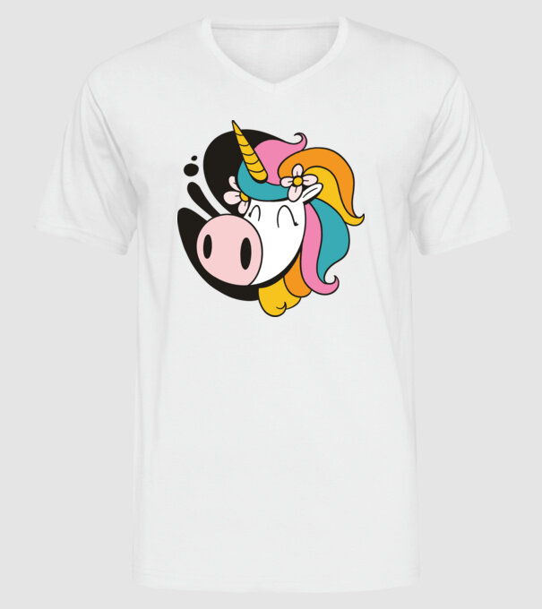 Unicorn drăguț model alb pe tricou