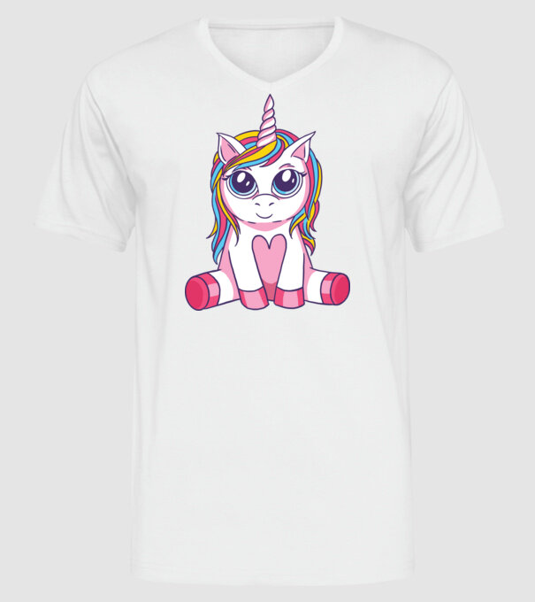 Unicorn drăguț model alb pe tricou