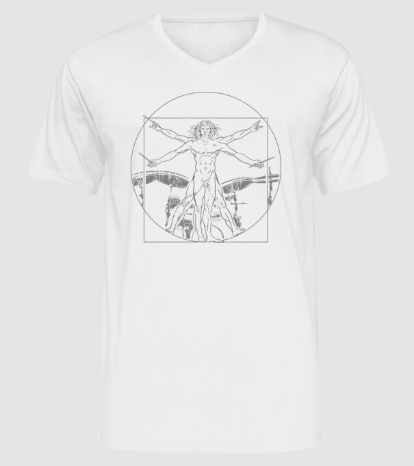 Da Vinci tobe model alb pe tricou