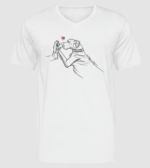 Dog danez bate palma model alb pe tricou