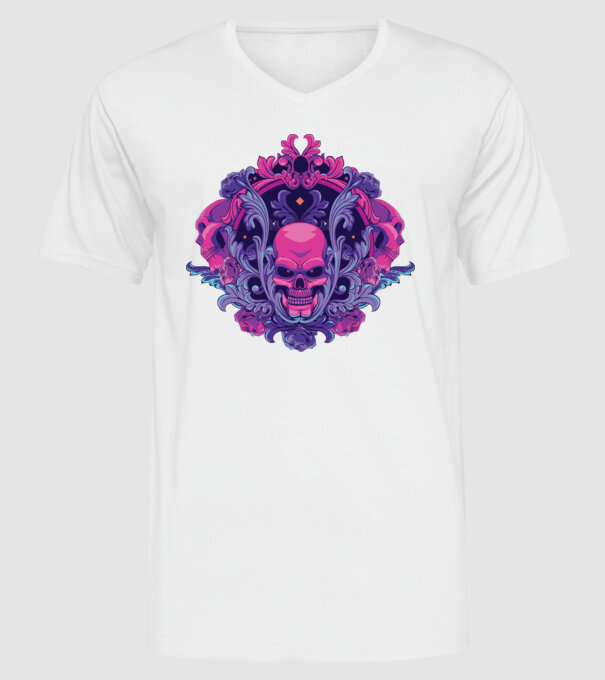 Cranii Dark Skull model alb pe tricou