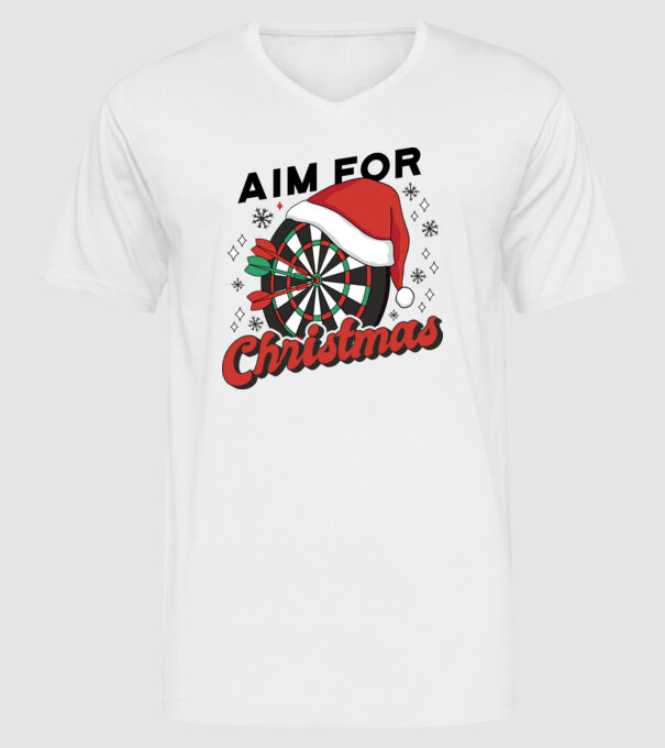 Darts Crăciun model alb pe tricou