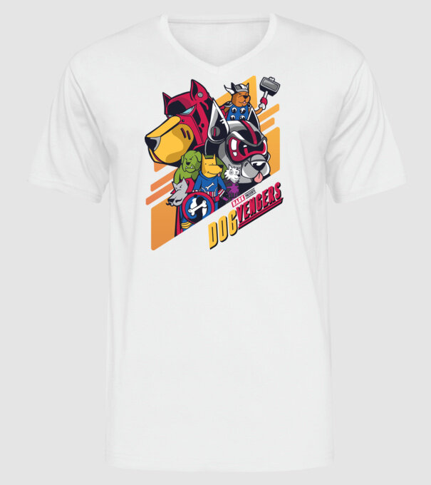 Dogvengers Câini Eroi model alb pe tricou