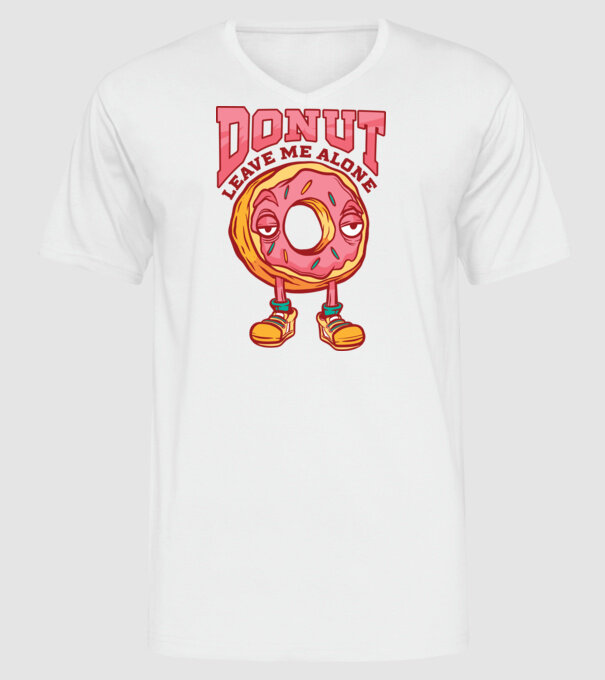 Donut leave me alone model alb pe tricou