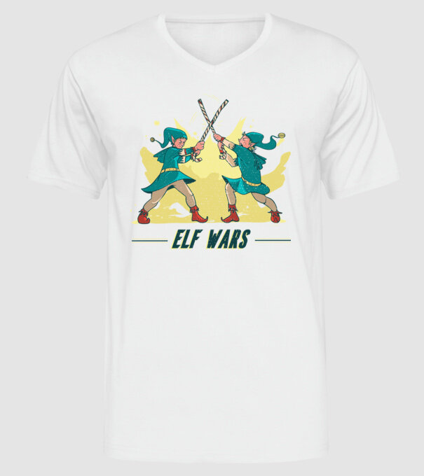 Războiul elfilor model alb pe tricou