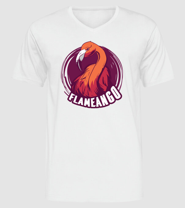Flamingo model alb pe tricou