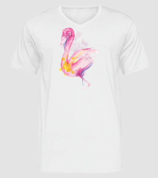Flamingo Pictură model alb pe tricou