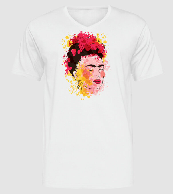 Frida Kahlo model alb pe tricou