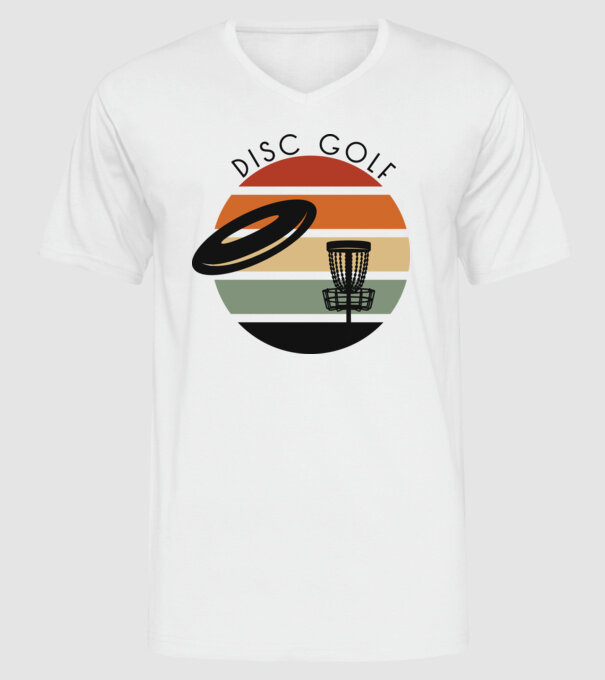 Frizbi Golf model alb pe tricou