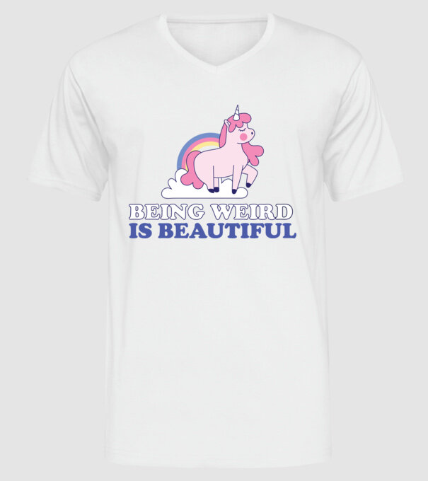 A fi ciudat este minunat Unicorn model alb pe tricou