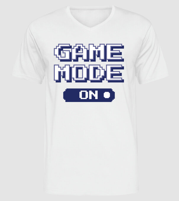 Game mode on Gamer pixel model alb pe tricou