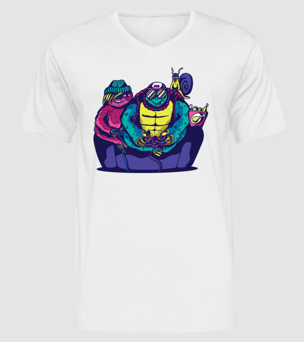 Animale Gamer model alb pe tricou