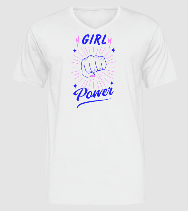 Girl Power Ziua Femeii model alb pe tricou