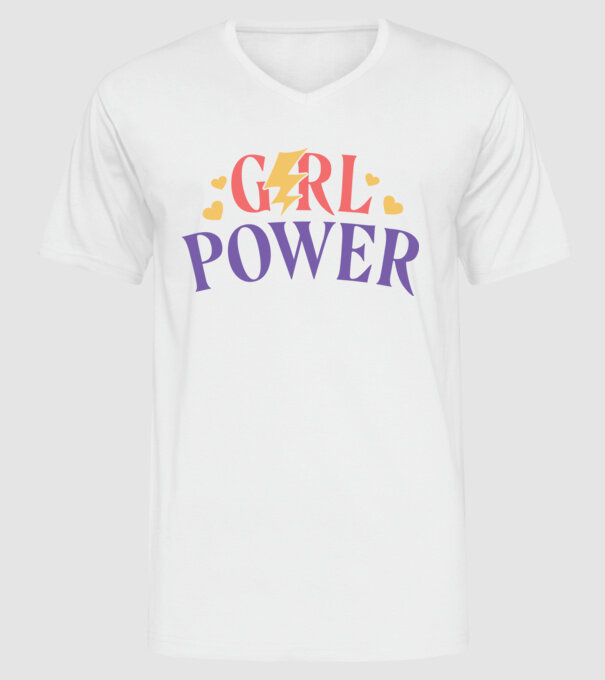 Girl Power Ziua Femeii model alb pe tricou