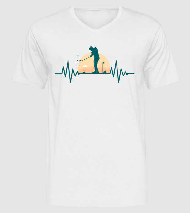 Golf Bătăi de inimă model alb pe tricou