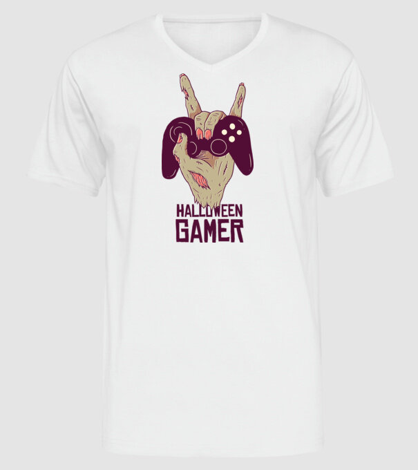 Halloween Gamer tricou Zombie model alb pe tricou