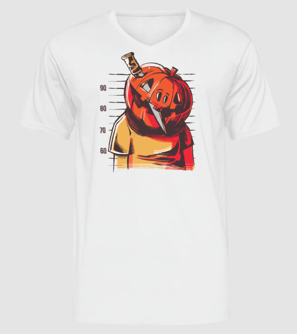 Halloween cap de dovleac închisoare model alb pe tricou