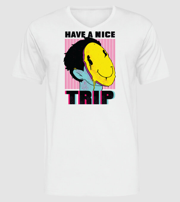 Have a nice Trip model alb pe tricou