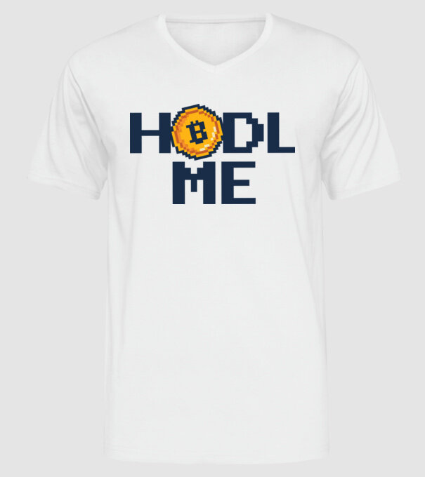 Hodl Me Bitcoin model alb pe tricou