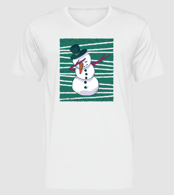 Om de zăpadă DAB Crăciun model alb pe tricou
