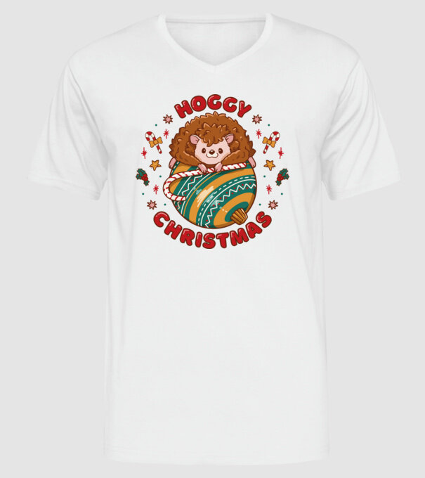 Hoggy Christmas Crăciun cu Arici model alb pe tricou