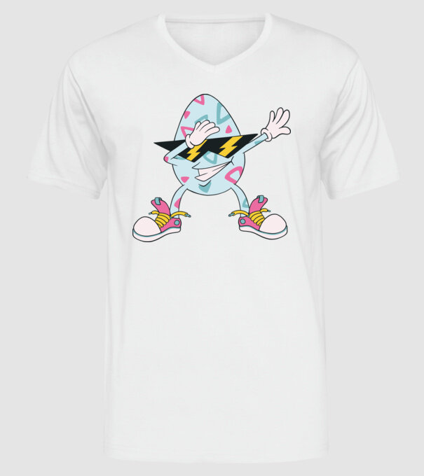 Ouă de Paște Dab model alb pe tricou