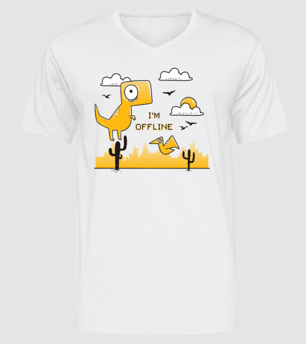'I''m Offline tricou amuzant' model alb pe tricou