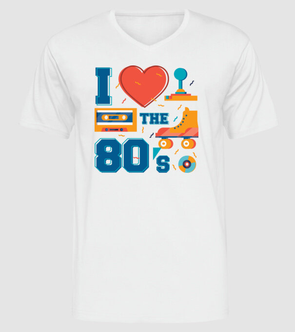'I love the 80s - Iubesc anii ''80' model alb pe tricou