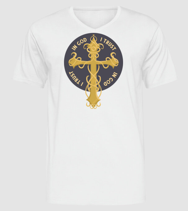 In God We Trust model alb pe tricou