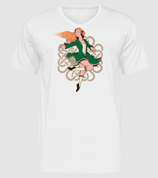 Femeile Dansatoare irlandeză model alb pe tricou